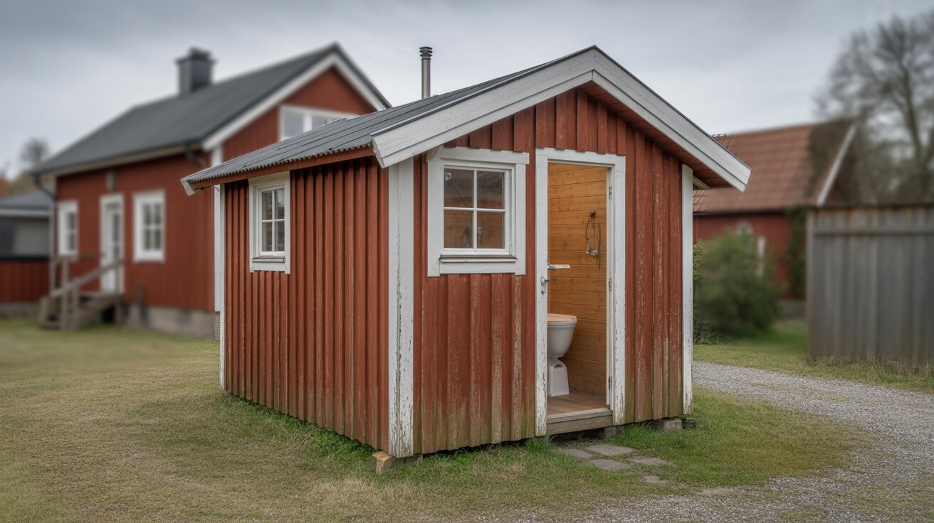 Bygga friggebod med toalett & loft